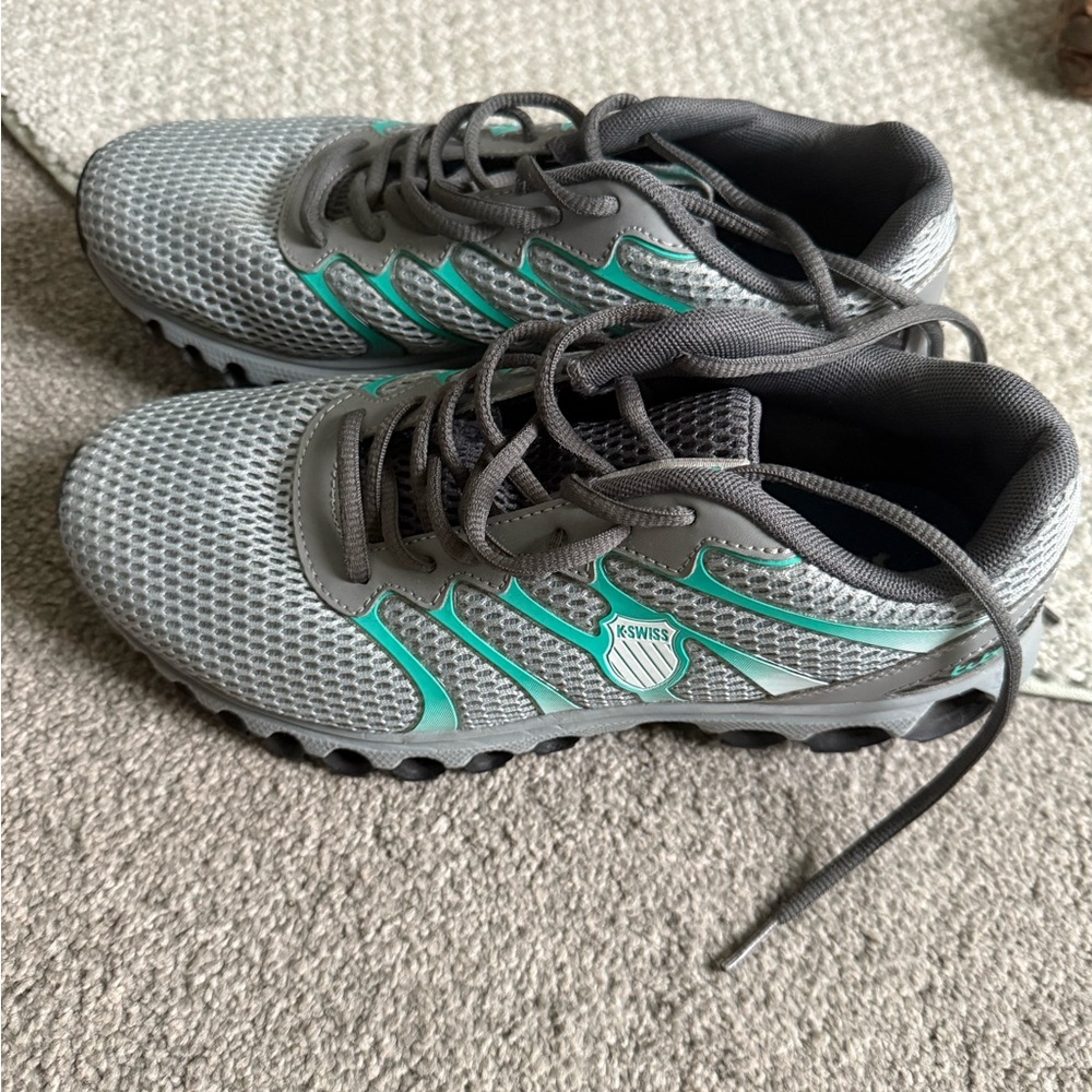 K-Swiss Gray and Green Athletic Shoes